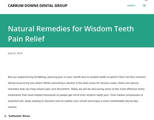 carrumdownsdental.blogspot.com - Natural Remedies for Wisdom Teeth Pain Relief