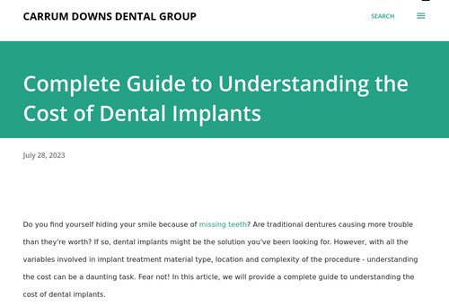 carrumdownsdental.blogspot.com - Complete Guide to Understanding the Cost of Dental Implants