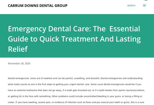 carrumdownsdental.blogspot.com - Emergency Dental Care: The Essential Guide to Quick Treatment And Lasting Relief
