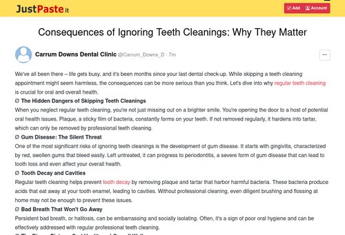 justpaste.it - Consequences of Ignoring Teeth Cleanings: Why They Matter - JustPaste.it