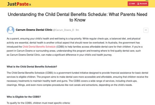justpaste.it - Understanding the Child Dental Benefits Schedule: What Parents Need to Know - JustPaste.it