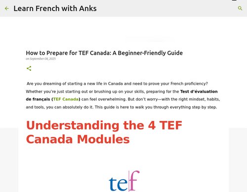 learnfrenchwithanks.blogspot.com - How to Prepare for TEF Canada: A Beginner-Friendly Guide