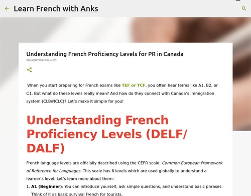 learnfrenchwithanks.blogspot.com - Understanding French Proficiency Levels for PR in Canada