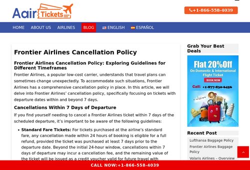 www.aairtickets.com - How to Cancel Frontier Airlines Tickets? Cancellation Policy