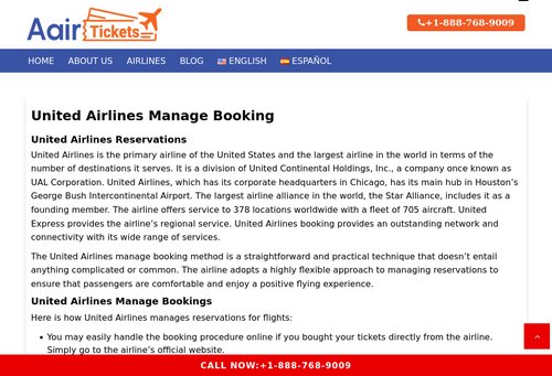 www.aairtickets.com - United Airlines Reservations, Booking Worldwide 300+ Destinations