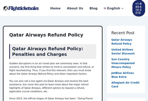 www.flightticketsales.com - Qatar Airways Refund Policy | Penalties and Charges | 24 Hour