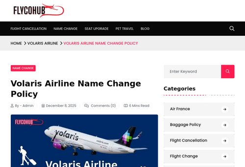 www.flycohub.com - Volaris Airline Name Change Policy - flycohub