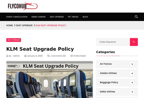 www.flycohub.com - KLM Seat Upgrade Policy - flycohub