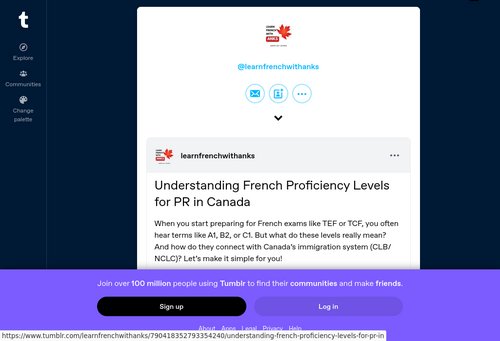 www.tumblr.com - Understanding French Proficiency Levels for PR in Canada – @learnfrenchwithanks on Tumblr